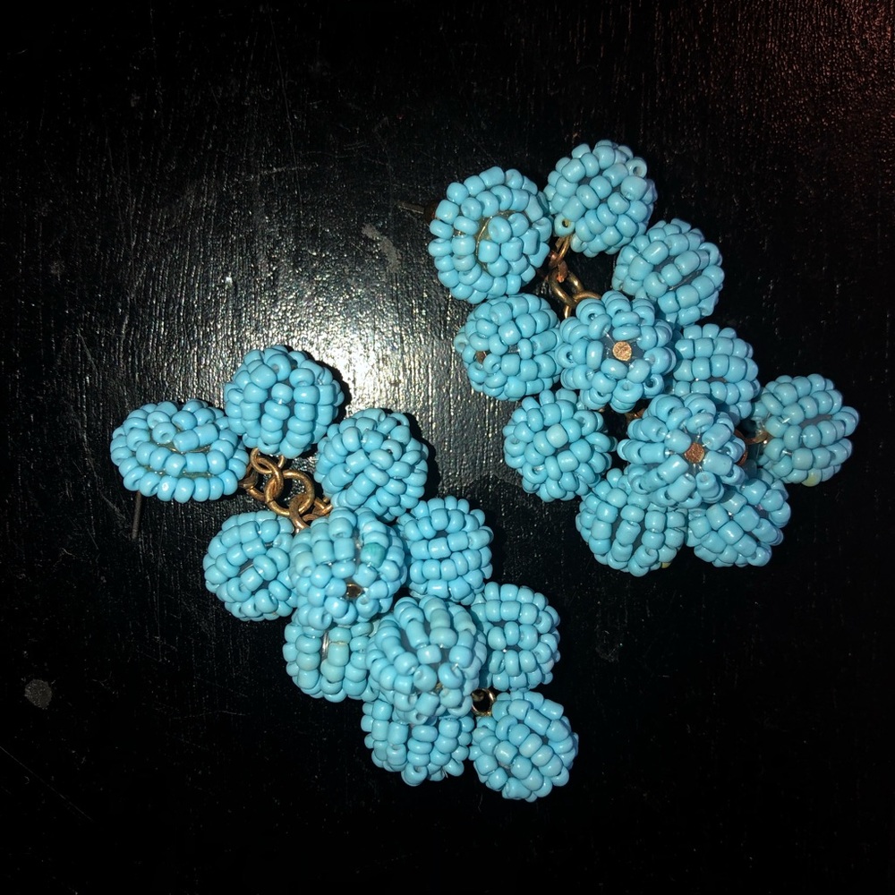 Turquoise beaded “coconuts” earrings